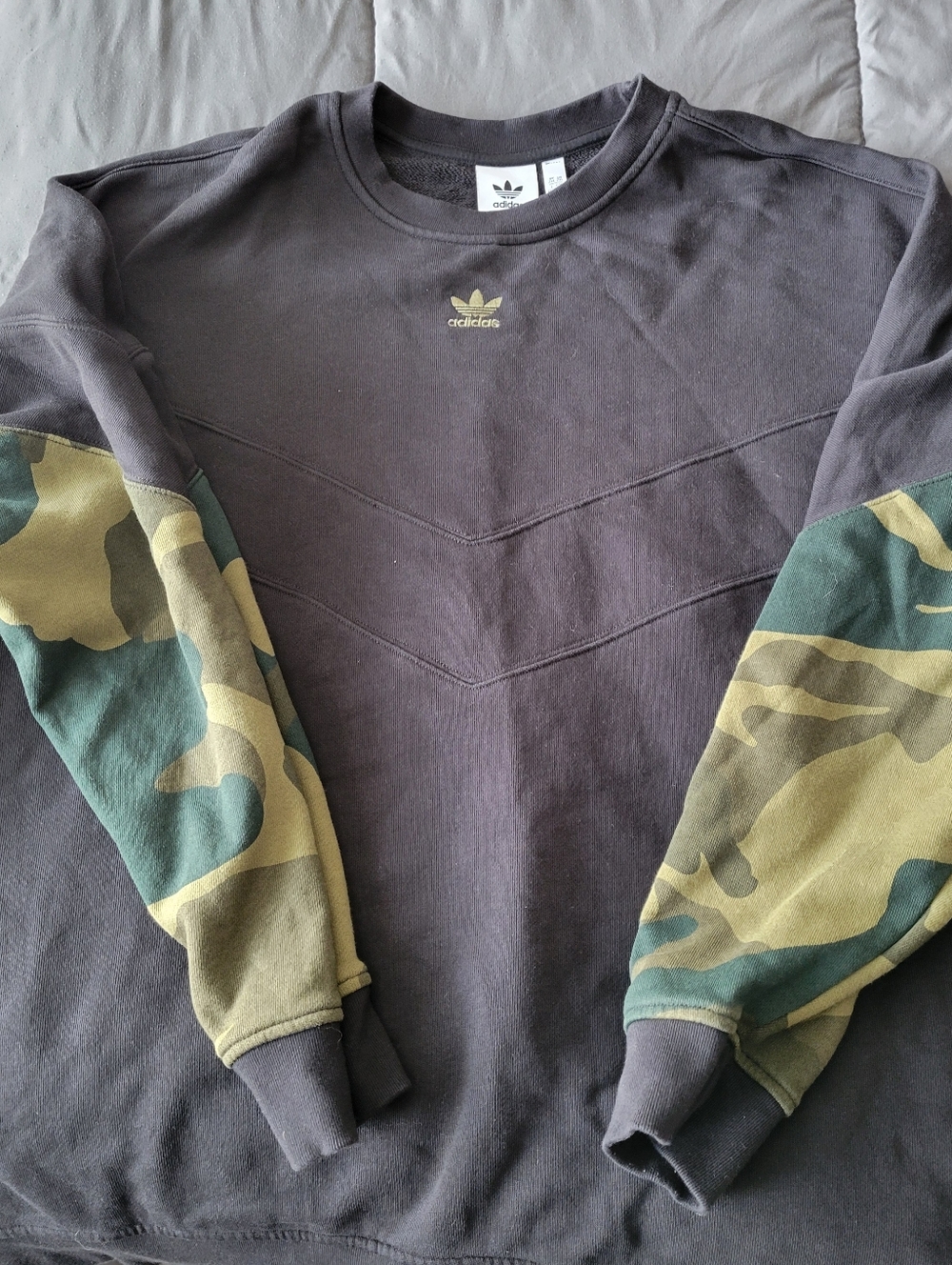 adidas Black Crewneck Sweatshirt with Gold Logo